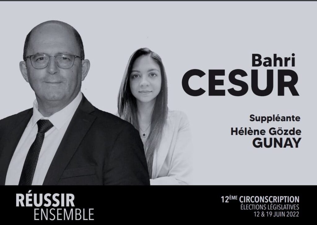 Affiche de candidature de Bahri Cesur aux législatives de 2022